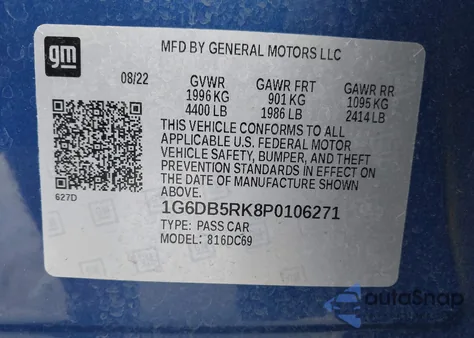 2023 Cadillac Ct4 Premium Luxury z USA, uszkodzony, nr VIN 1G6DB5RK8P0106271